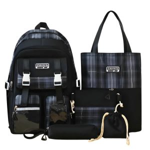 Conjunto Completo de Mochilas e Acessórios - Luxuoso e Versátil Conjunto Luxuoso de Mochilas e Acessórios - Preto (8)