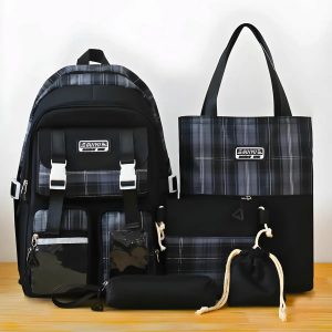 Conjunto Completo de Mochilas e Acessórios - Luxuoso e Versátil Conjunto Luxuoso de Mochilas e Acessórios - Preto (8)