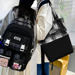 Conjunto Completo de Mochilas e Acessórios - Luxuoso e Versátil Conjunto Luxuoso de Mochilas e Acessórios - Preto (8)