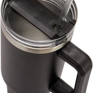 Copo Térmico Aço Inox 1200ml com Alça e Canudo Conserva Água e Outras Bebidas Gelada ou Quente - Cor _ Preto (11)