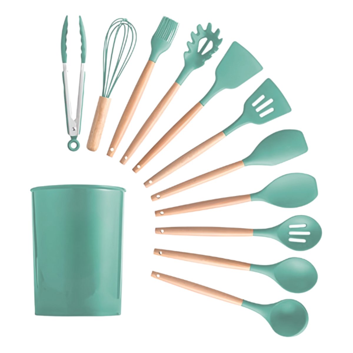 Kit Utensílios Cozinha 12 Peças Silicone Antiaderente