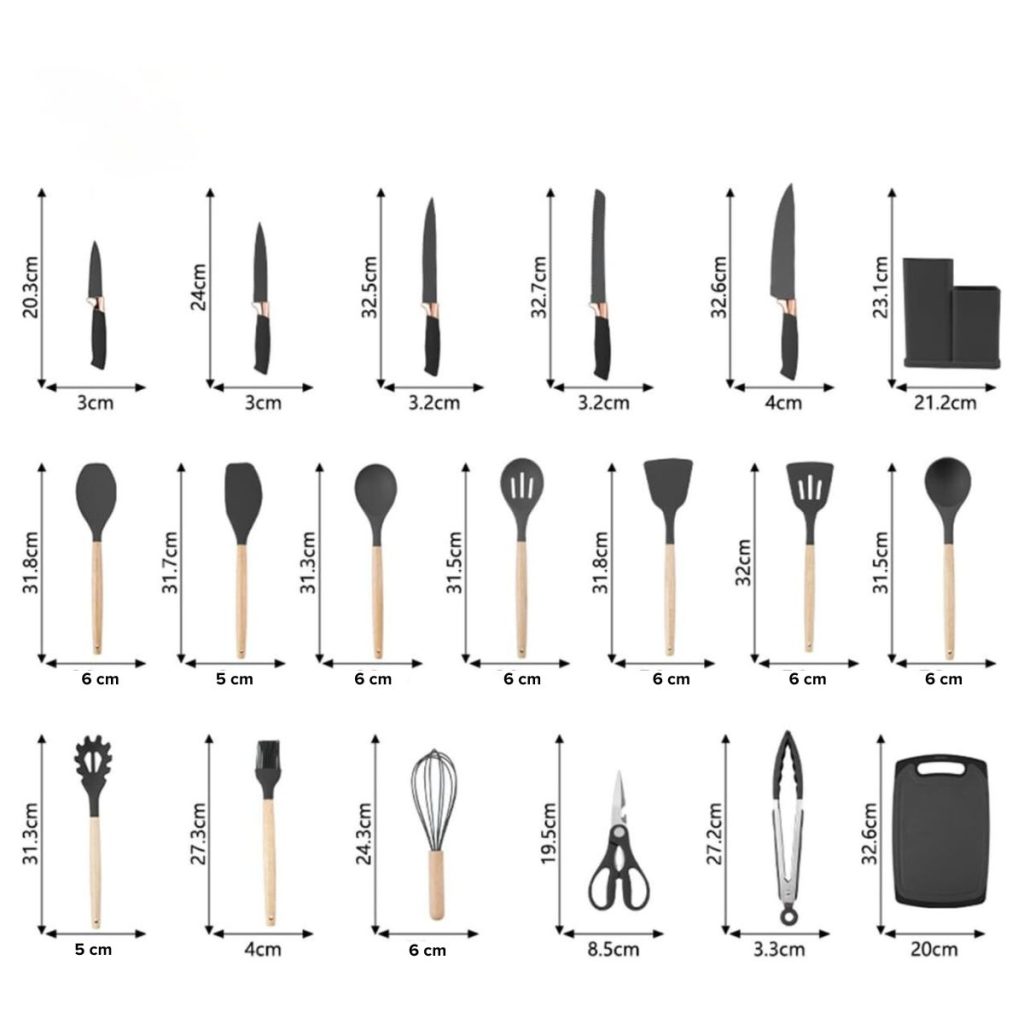 Kit 19 Utensilios de Cozinha Em Silicone - 12