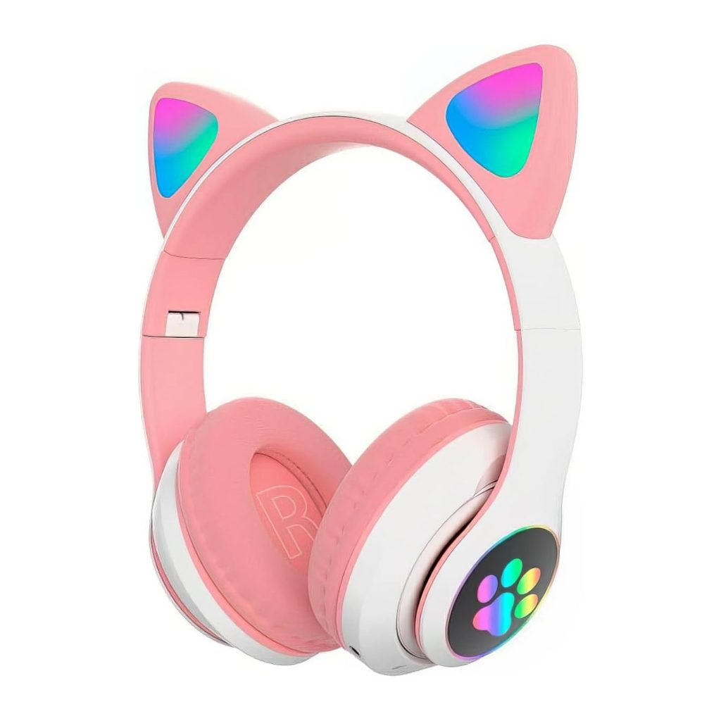 Fone Bluetooth Orelha de Gato - Rosa 01