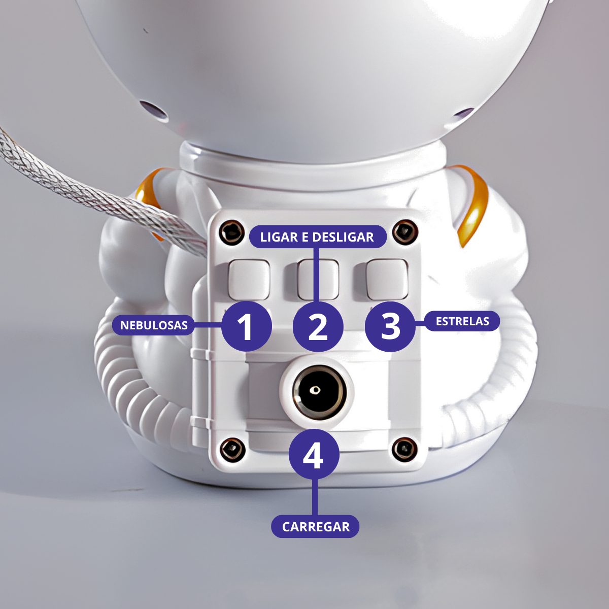 Projetor de luz do astronauta - céu estrelado e controle remoto estimula (7)