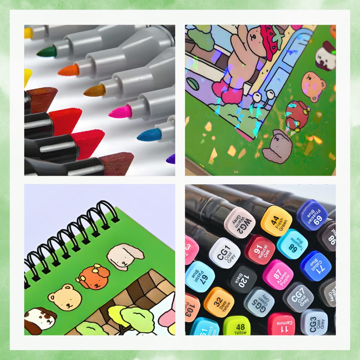 Kit Livro De Colorir Capa Dura VERDE + 24 Canetinhas - 004-2025