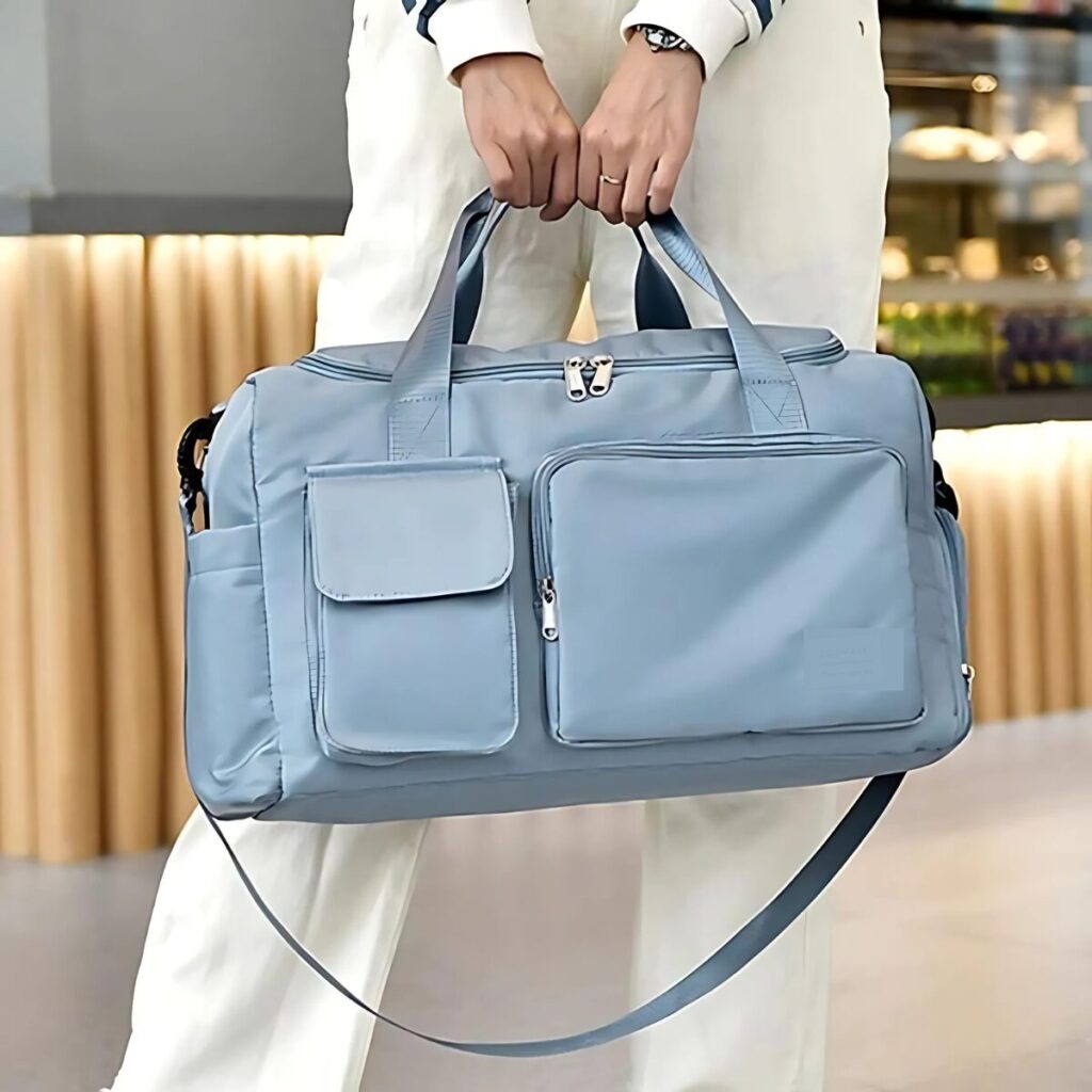 Bolsa academia e viagem com porta tênis - Azul 05-2025