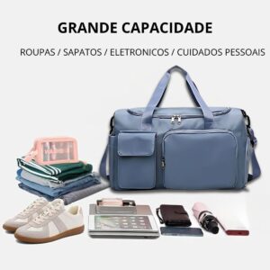 Bolsa academia e viagem com porta tênis - Azul 05-2025