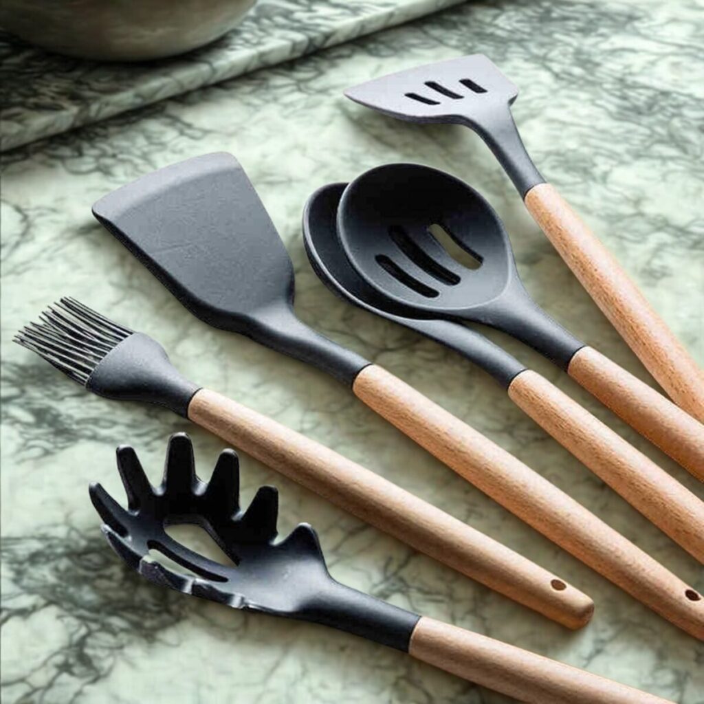 Jogo Utensílios de Cozinha 12 Peças CINZA - 002-2025