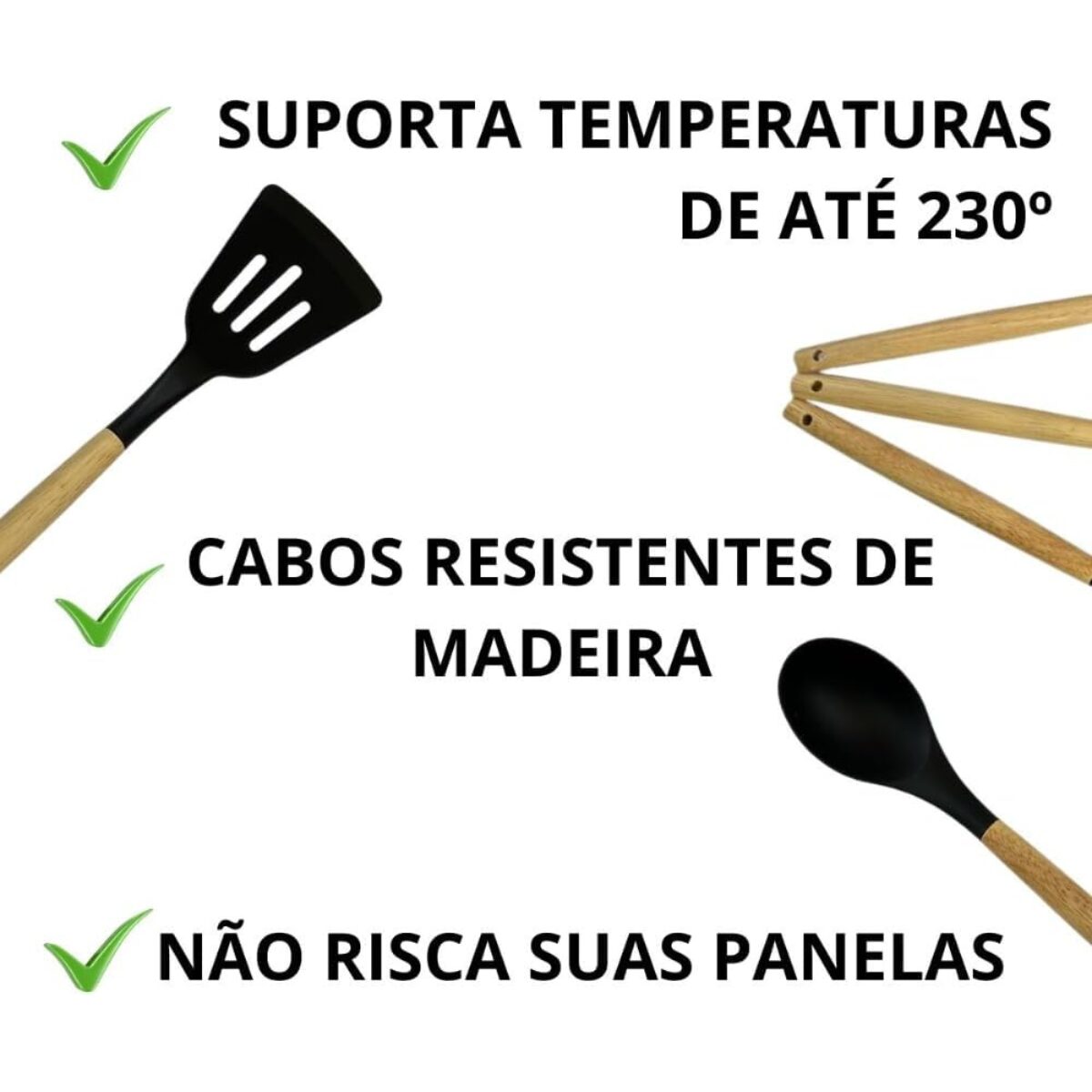 Jogo Utensílios de Cozinha 12 Peças CINZA - 003-2025