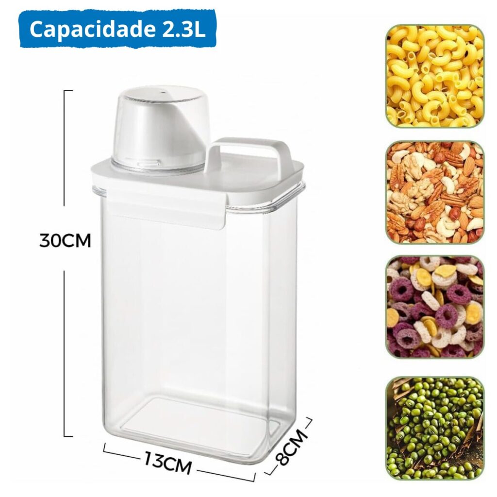 Kit 2 Recipientes de Cereais, 2,3L - 003-2025