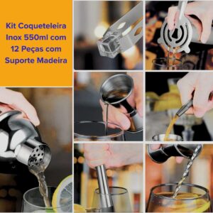 Kit Caipirinha Barman Coqueteleira Inox - 006-2025