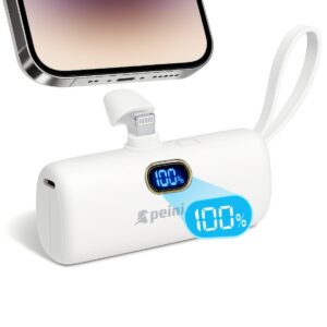 Carregador Portátil 5000mAh com Display LED – Branco