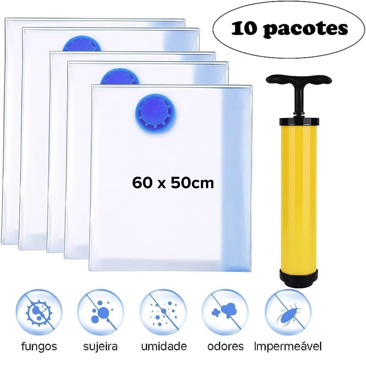 Saco a Vacuo e Bomba Manual Kit 10 Un 60x50cm - 001-2025 (3)