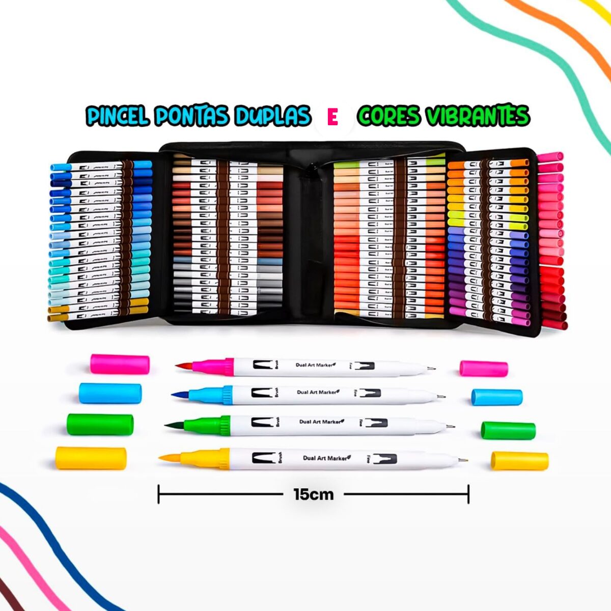 Canetas Color Ponta Dupla Com Estojo – 48 e 60 Peças - 001-2025 (11)