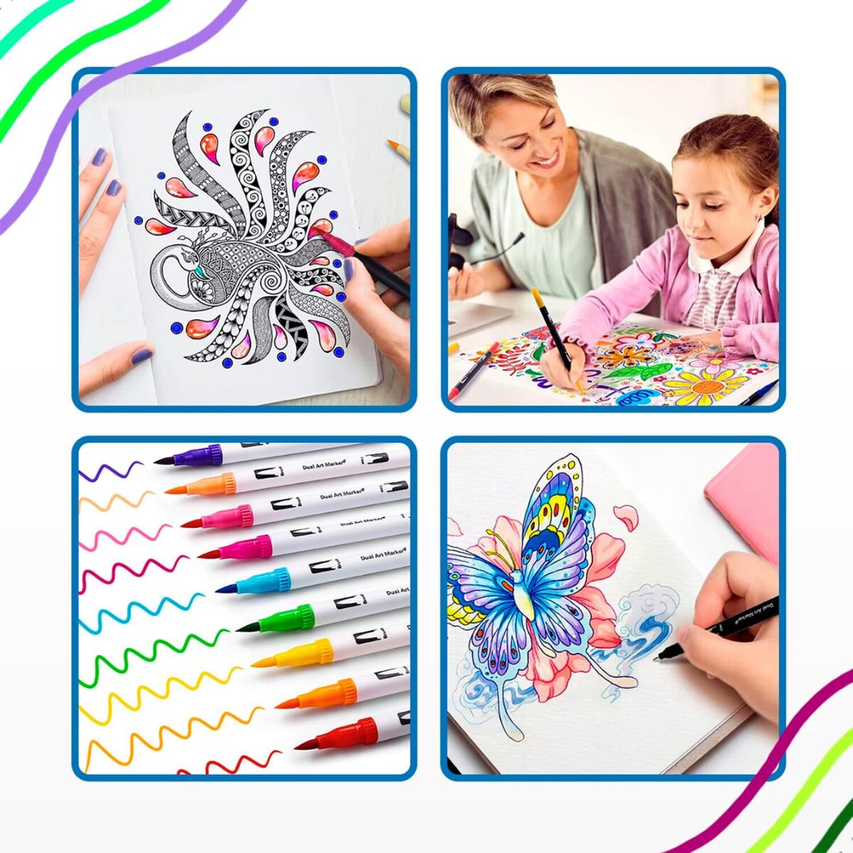 Canetas Color Ponta Dupla Com Estojo – 48 e 60 Peças - 001-2025 (4)