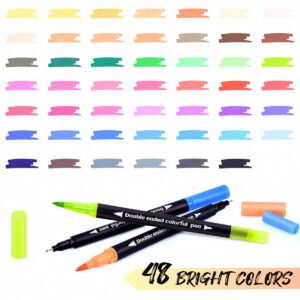 Canetas Color Ponta Dupla Com Estojo – 48 e 60 Peças - 001-2025 (6)