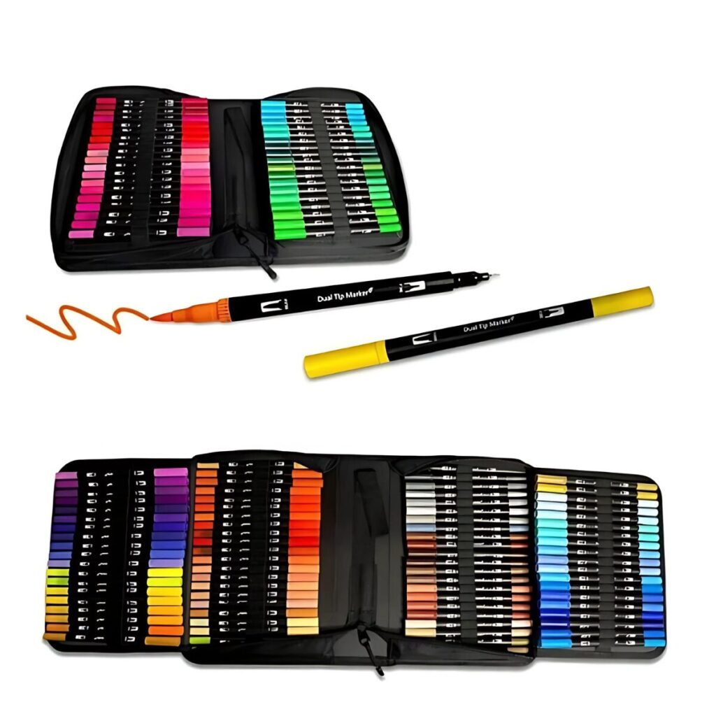 Canetas Color Ponta Dupla Com Estojo – 48 e 60 Peças - 001-2025 (9)