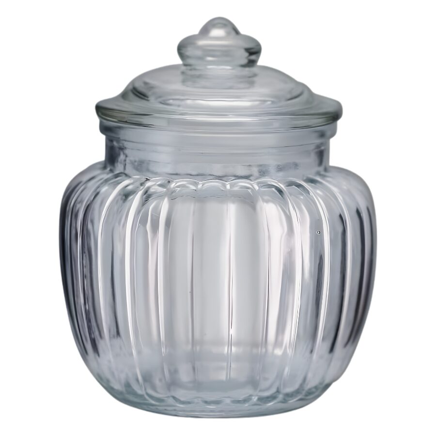 Baleiro de Vidro Canelado Redondo-1250ml (1)