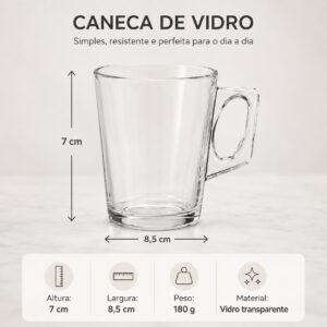 Kit 6 Xicaras de Vidro 130ml-002