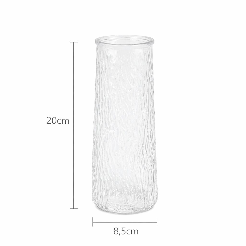 Vaso de vidro transparente 20cm - 06