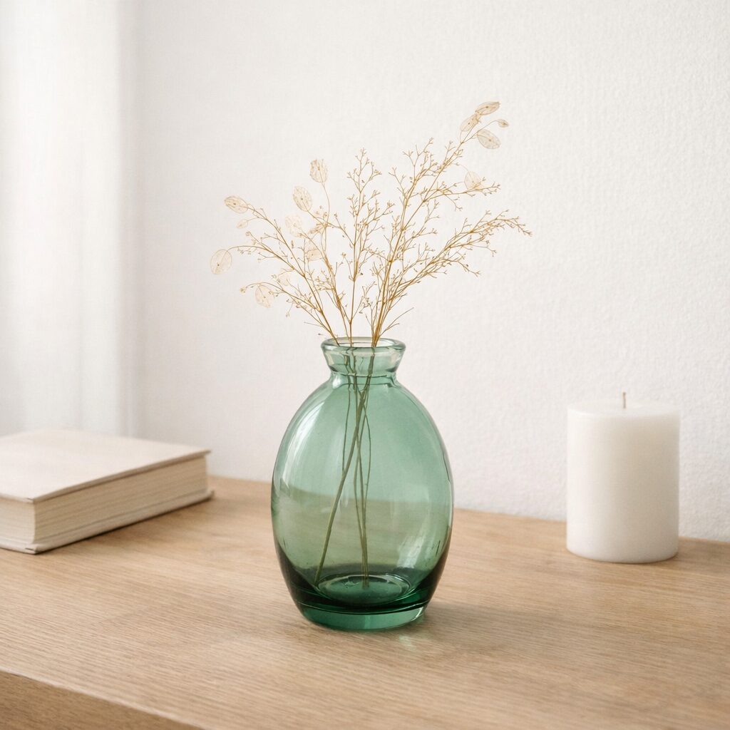Vaso de vidro verde 12cm - 03