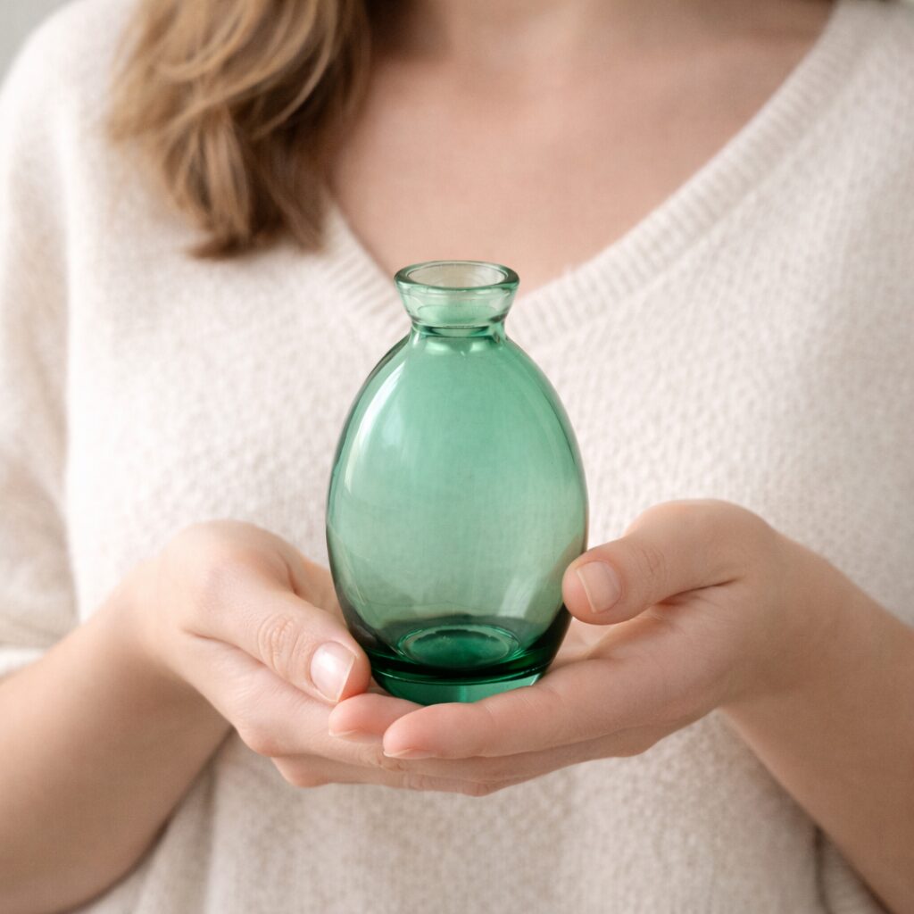 Vaso de vidro verde 12cm - 09
