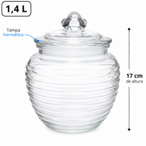Baleiro de Vidro Canelado Redondo-1250ml (2)